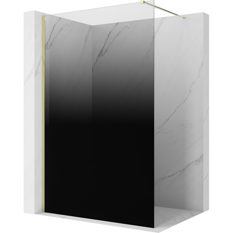 Mexen Kioto panel de ducha Walk-in 130 x 200 cm, ombre negro 8 mm, dorado - 800-130-101-50-76