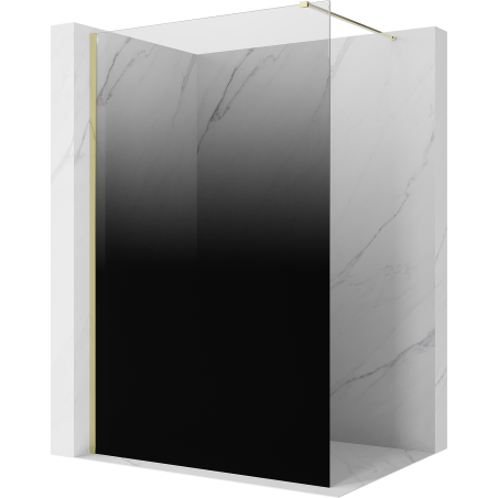 Mexen Kioto ścianka prysznicowa Walk-in 130 x 200 cm, ombre czarna 8 mm, złota - 800-130-101-50-76