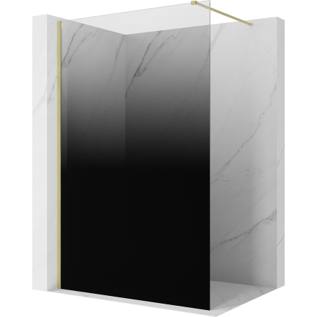 Mexen Kioto ścianka prysznicowa Walk-in 70 x 200 cm, ombre czarna 8 mm, złota szczotkowana - 800-070-101-55-76
