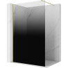Mexen Kioto Walk-in Shower Panel 70 x 200 cm, Black Ombre 8 mm, Brushed Gold - 800-070-101-55-76