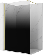 Mexen Kioto Walk-in tuš stijena 140 x 200 cm, crna ombre 8 mm, zlatna četkana - 800-140-101-55-76