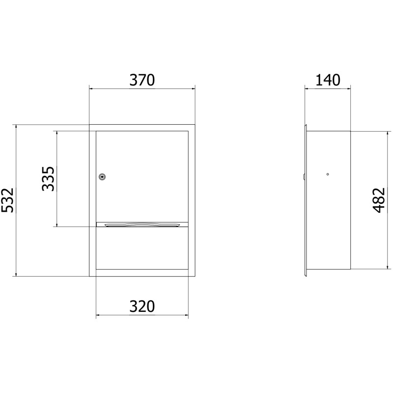 Mexen Linox distributeur encastré de serviettes en papier, inox - 70K003-01