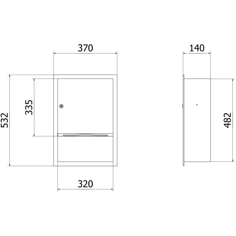 Mexen Linox recessed paper towel dispenser, inox - 70K003-01