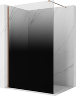 Mexen Kioto pregrada za tuširanje Walk-in 80 x 200 cm, ombre crna 8 mm, ružičasto zlato - 800-080-101-60-76