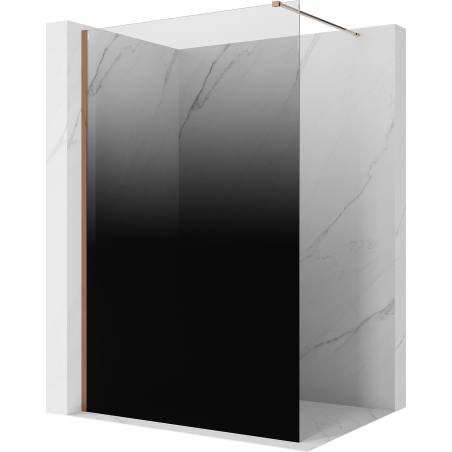 Mexen Kioto ścianka prysznicowa Walk-in 100 x 200 cm, ombre czarna 8 mm, różowe złoto - 800-100-101-60-76