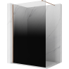 Mexen Kioto ścianka prysznicowa Walk-in 80 x 200 cm, ombre czarna 8 mm, miedź szczotkowana - 800-080-101-65-76