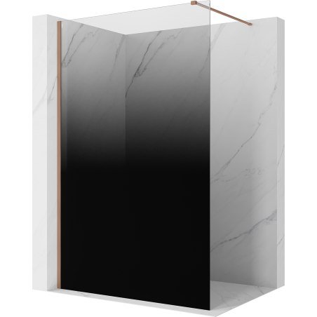 Mexen Kioto Duschwand Walk-in 110 x 200 cm, ombre schwarz 8 mm, gebürstetes Kupfer - 800-110-101-65-76