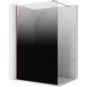Mexen Kioto Duschwand Walk-in 110 x 200 cm, ombre schwarz 8 mm, gebürstetes Kupfer - 800-110-101-65-76