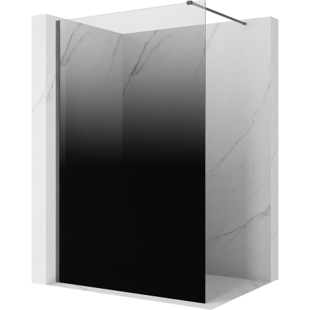 Mexen Kioto ścianka prysznicowa Walk-in 90 x 200 cm, ombre czarna 8 mm, gun gray szczotkowany - 800-090-101-66-76
