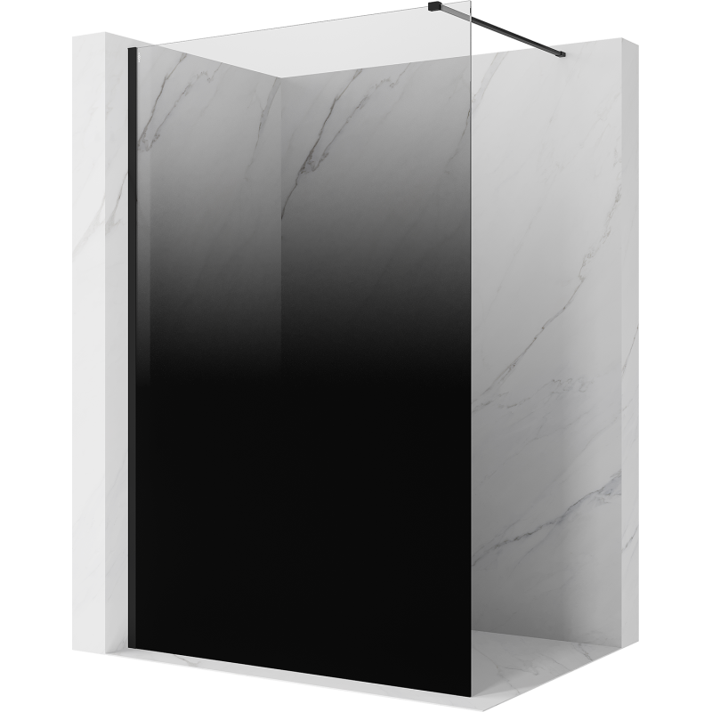 Mexen Kioto ścianka prysznicowa Walk-in 80 x 200 cm, ombre czarna 8 mm, czarna - 800-080-101-70-76