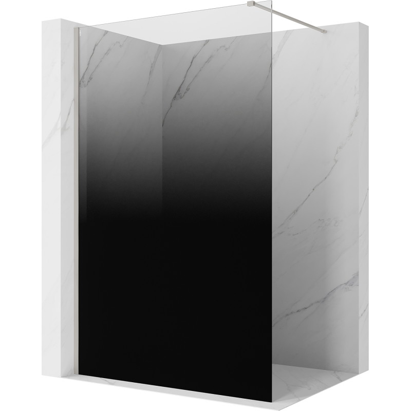 Mexen Kioto tuš stena Walk-in 140 x 200 cm, črna ombre 8 mm, brušeni nikel - 800-140-101-97-76