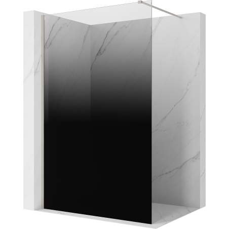 Mexen Kioto duschvägg Walk-in 140 x 200 cm, ombre svart 8 mm, borstad nickel - 800-140-101-97-76