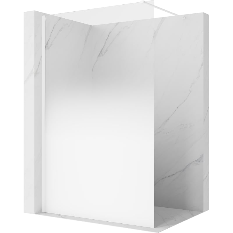 Mexen Kioto τοίχος ντους Walk-in 100 x 200 cm, λευκό ομπρέ 8 mm, λευκό - 800-100-101-20-86