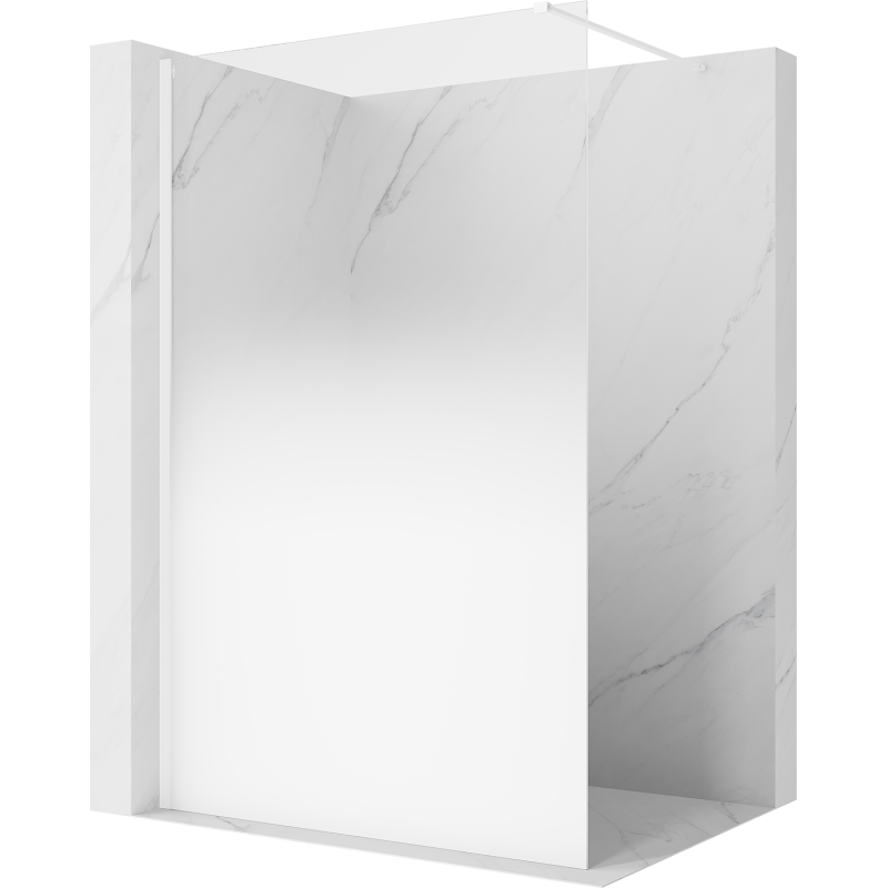 Mexen Kioto ścianka prysznicowa Walk-in 130 x 200 cm, ombre biała 8 mm, biała - 800-130-101-20-86
