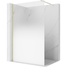 Mexen Kioto Walk-in Shower Wall 70 x 200 cm, White Ombre 8 mm, Gold - 800-070-101-50-86