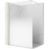 Mexen Kioto ścianka prysznicowa Walk-in 80 x 200 cm, ombre biała 8 mm, złota - 800-080-101-50-86