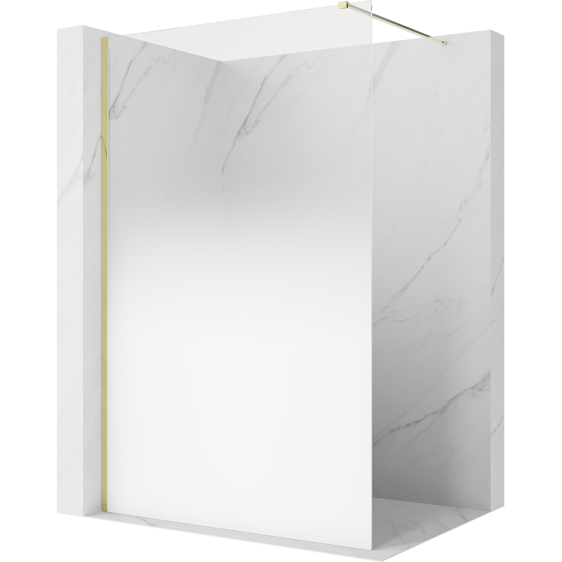 Mexen Kioto ścianka prysznicowa Walk-in 90 x 200 cm, ombre biała 8 mm, złota - 800-090-101-50-86