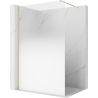 Mexen Kioto ścianka prysznicowa Walk-in 100 x 200 cm, ombre biała 8 mm, złota - 800-100-101-50-86