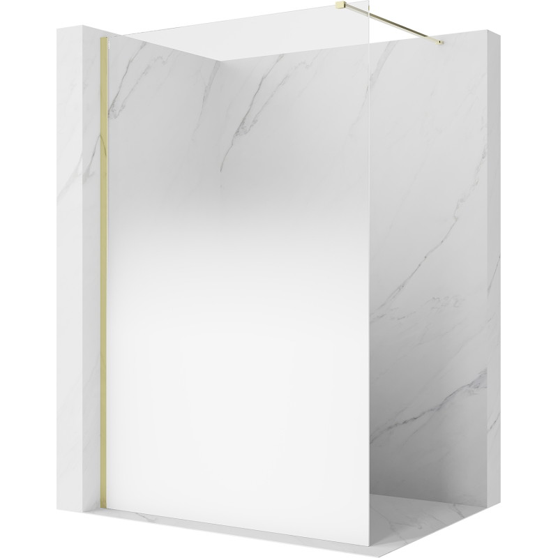 Mexen Kioto paroi de douche Walk-in 120 x 200 cm, ombrée blanche 8 mm, dorée - 800-120-101-50-86