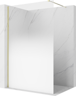Mexen Kioto Tuš stijena Walk-in 130 x 200 cm, bijeli ombre 8 mm, zlatna - 800-130-101-50-86