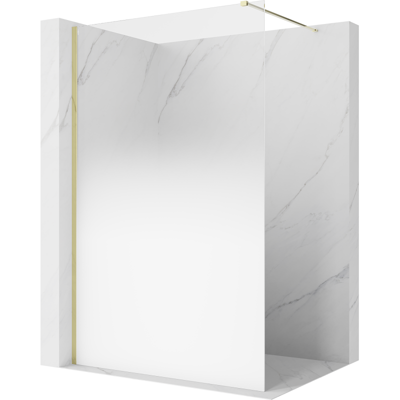 Mexen Kioto ścianka prysznicowa Walk-in 140 x 200 cm, ombre biała 8 mm, złota - 800-140-101-50-86