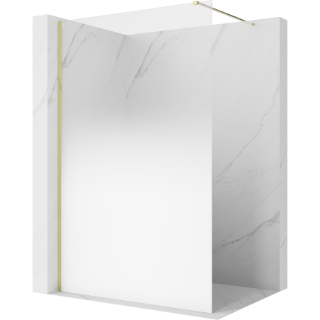 Mexen Kioto ścianka prysznicowa Walk-in 140 x 200 cm, ombre biała 8 mm, złota - 800-140-101-50-86