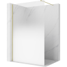 Mexen Kioto ścianka prysznicowa Walk-in 90 x 200 cm, ombre biała 8 mm, złota szczotkowana - 800-090-101-55-86