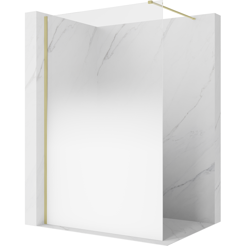 Mexen Kioto ścianka prysznicowa Walk-in 120 x 200 cm, ombre biała 8 mm, złota szczotkowana - 800-120-101-55-86