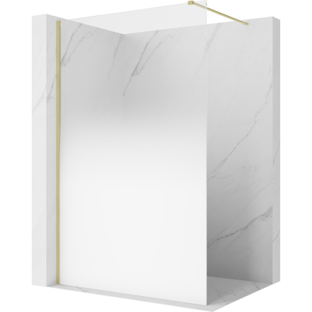 Mexen Kioto ścianka prysznicowa Walk-in 120 x 200 cm, ombre biała 8 mm, złota szczotkowana - 800-120-101-55-86