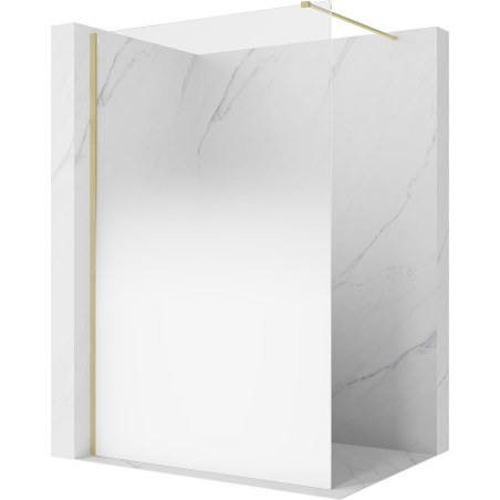 Mexen Kioto suihkuseinä Walk-in 130 x 200 cm, valkoinen ombre 8 mm, harjattu kulta - 800-130-101-55-86