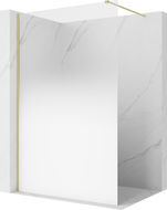 Mexen Kioto suihkuseinä Walk-in 130 x 200 cm, valkoinen ombre 8 mm, harjattu kulta - 800-130-101-55-86