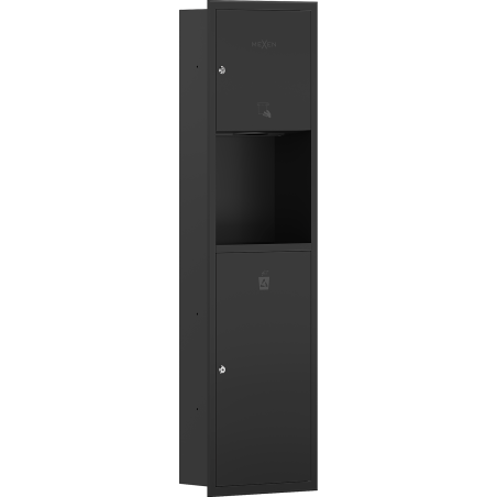 Mexen Linox dispensador de toalhetes embutido com caixote, preto mate - 70K003-70 - 70K002-70
