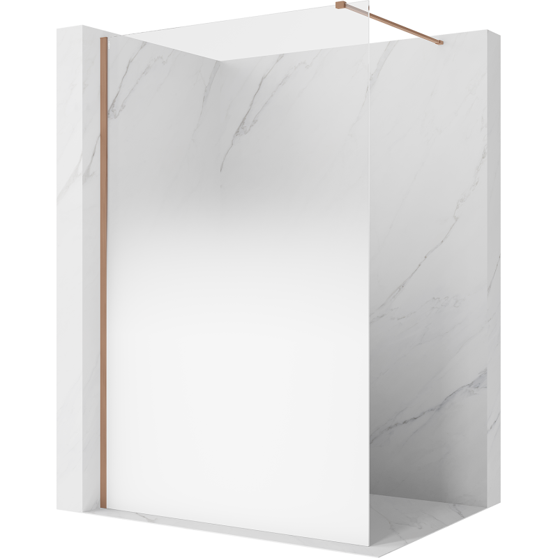 Mexen Kioto ścianka prysznicowa Walk-in 80 x 200 cm, ombre biała 8 mm, miedź szczotkowana - 800-080-101-65-86