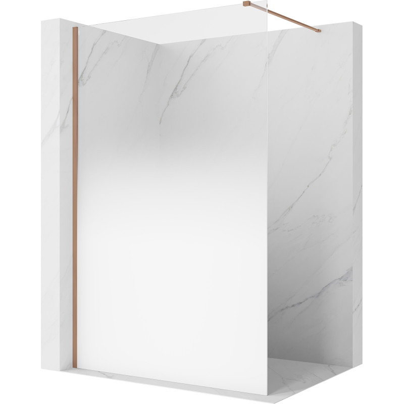 Mexen Kioto mampara de ducha Walk-in 140 x 200 cm, ombre blanca 8 mm, cobre cepillado - 800-140-101-65-86