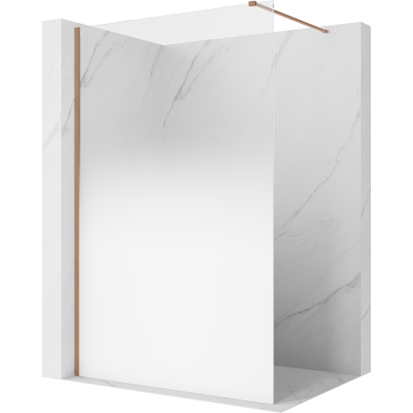 Mexen Kioto mampara de ducha Walk-in 140 x 200 cm, ombre blanca 8 mm, cobre cepillado - 800-140-101-65-86