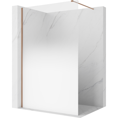 Mexen Kioto ścianka prysznicowa Walk-in 140 x 200 cm, ombre biała 8 mm, miedź szczotkowana - 800-140-101-65-86