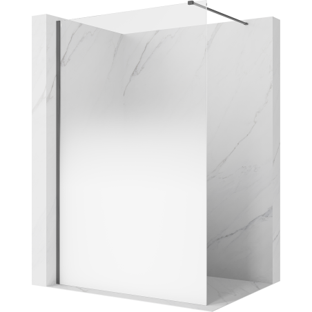 Mexen Kioto ścianka prysznicowa Walk-in 110 x 200 cm, ombre biała 8 mm, gun gray szczotkowany - 800-110-101-66-86