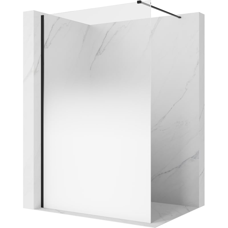 Mexen Kioto duschvägg Walk-in 100 x 200 cm, vit ombre 8 mm, svart - 800-100-101-70-86