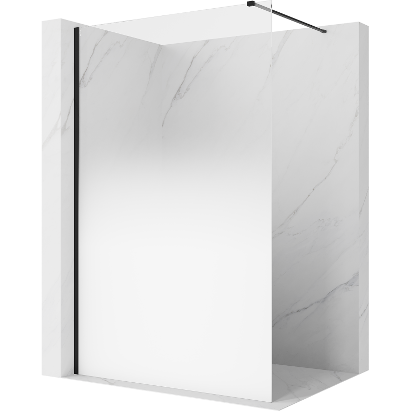 Mexen Kioto ścianka prysznicowa Walk-in 100 x 200 cm, ombre biała 8 mm, czarna - 800-100-101-70-86