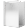 Mexen Kioto ścianka prysznicowa Walk-in 80 x 200 cm, ombre biała 8 mm, nikiel szczotkowany - 800-080-101-97-86
