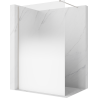 Mexen Kioto ścianka prysznicowa Walk-in 90 x 200 cm, ombre biała 8 mm, nikiel szczotkowany - 800-090-101-97-86