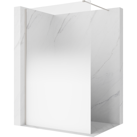 Mexen Kioto ścianka prysznicowa Walk-in 100 x 200 cm, ombre biała 8 mm, nikiel szczotkowany - 800-100-101-97-86