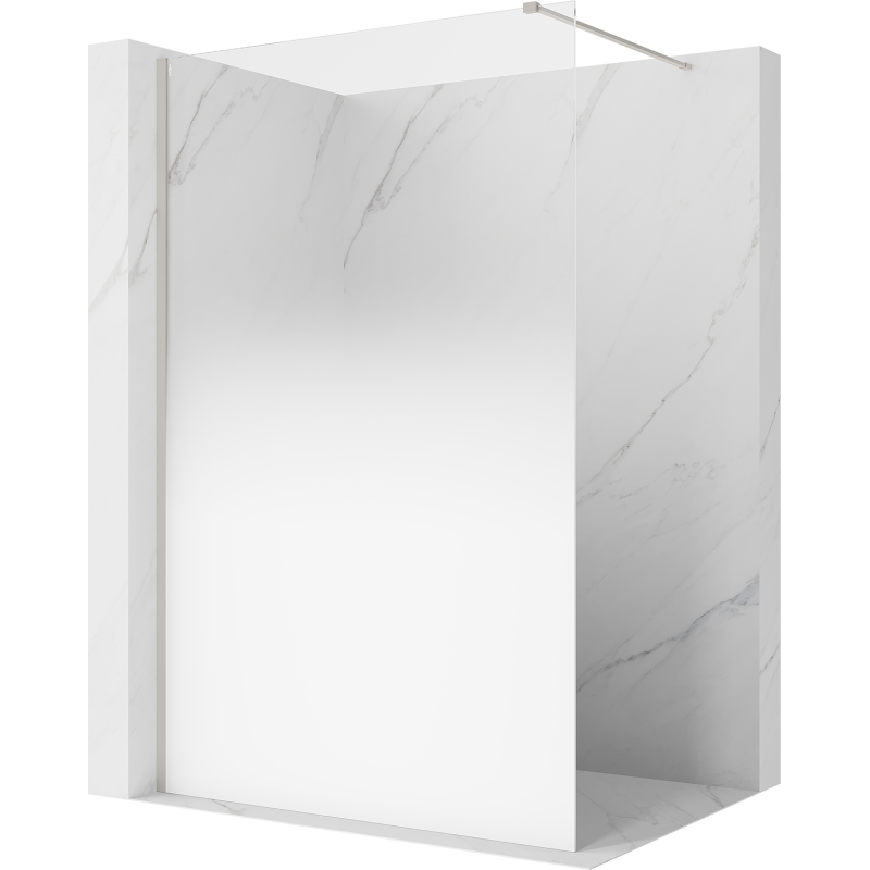 Mexen Kioto ścianka prysznicowa Walk-in 110 x 200 cm, ombre biała 8 mm, nikiel szczotkowany - 800-110-101-97-86