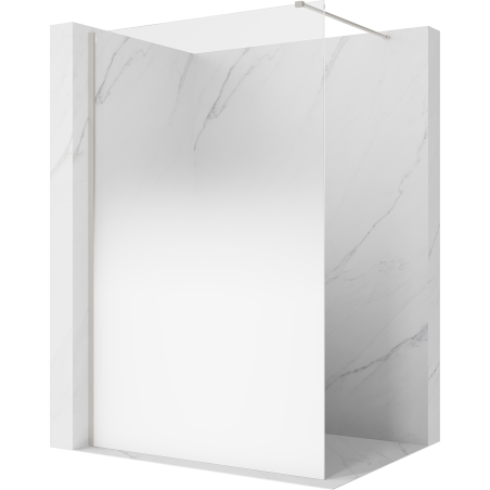 Mexen Kioto ścianka prysznicowa Walk-in 120 x 200 cm, ombre biała 8 mm, nikiel szczotkowany - 800-120-101-97-86