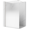 Mexen Kioto Walk-in Shower Wall 130 x 200 cm, White Ombre 8 mm, Brushed Nickel - 800-130-101-97-86