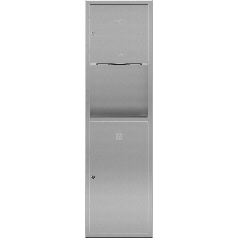 Mexen Linox recessed paper towel dispenser with bin, inox - 70K003-01 - 70K002-01