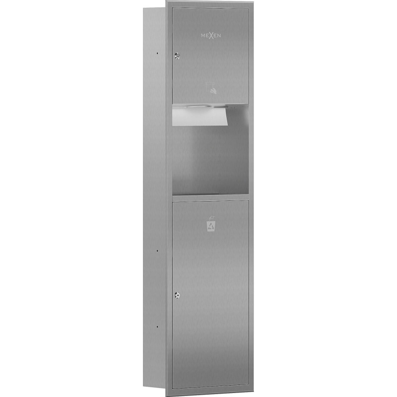 Mexen Linox vgradni podajalnik papirnatih brisač s košem, inox - 70K003-01 - 70K002-01