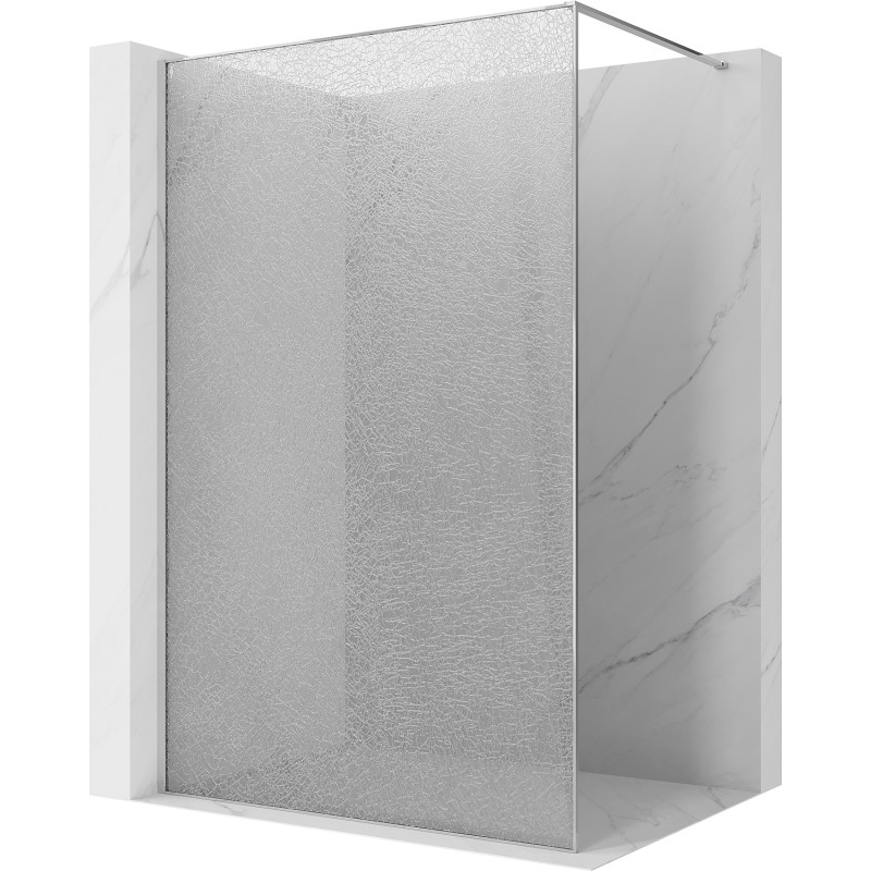 Mexen Kioto duschvägg Walk-in 110 x 200 cm, crackle transparent 12 mm, krom - 800-110-101-01-04-X