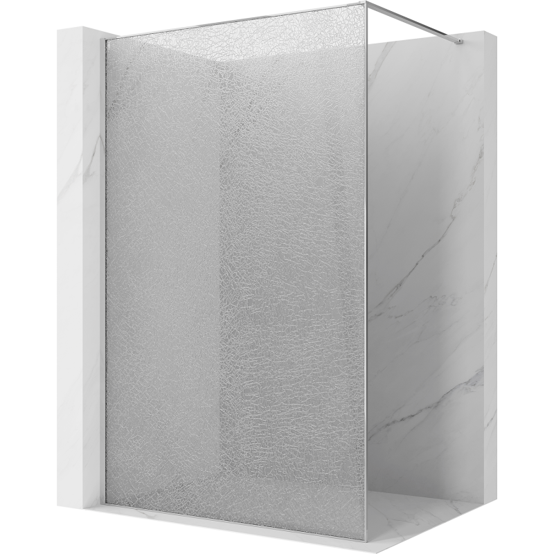 Mexen Kioto ścianka prysznicowa Walk-in 140 x 200 cm, crackle transparent 12 mm, chrom - 800-140-101-01-04-X