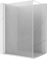 Mexen Kioto zid za tuš Walk-in 100 x 200 cm, crackle transparent 12 mm, bijela - 800-100-101-20-04-X